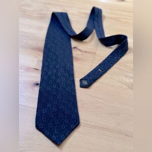 Vintage Office Luxury DONNA KARAN New York Deep Navy Silk Gauze Luxury Neck Tie